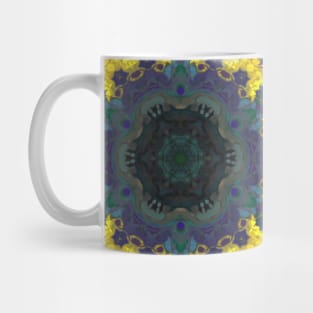 Psychedelic Kaleidoscope Yellow Purple and Green Mug